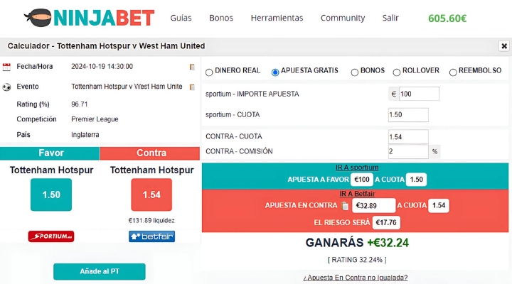 errores-ninjabet-matched-betting-apuestas-online-betfair-usar-incorrectamente-calculadora